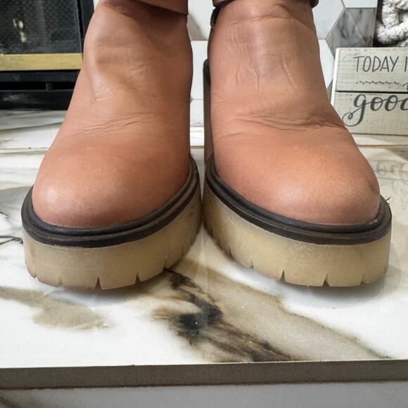 Free People Jesse Cutout Strappy Boots Soft Pink Block Rubber Heel Size 39 - Picture 4 of 11